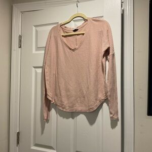 Aeropostale Pink Waffle Knit Sweatshirt